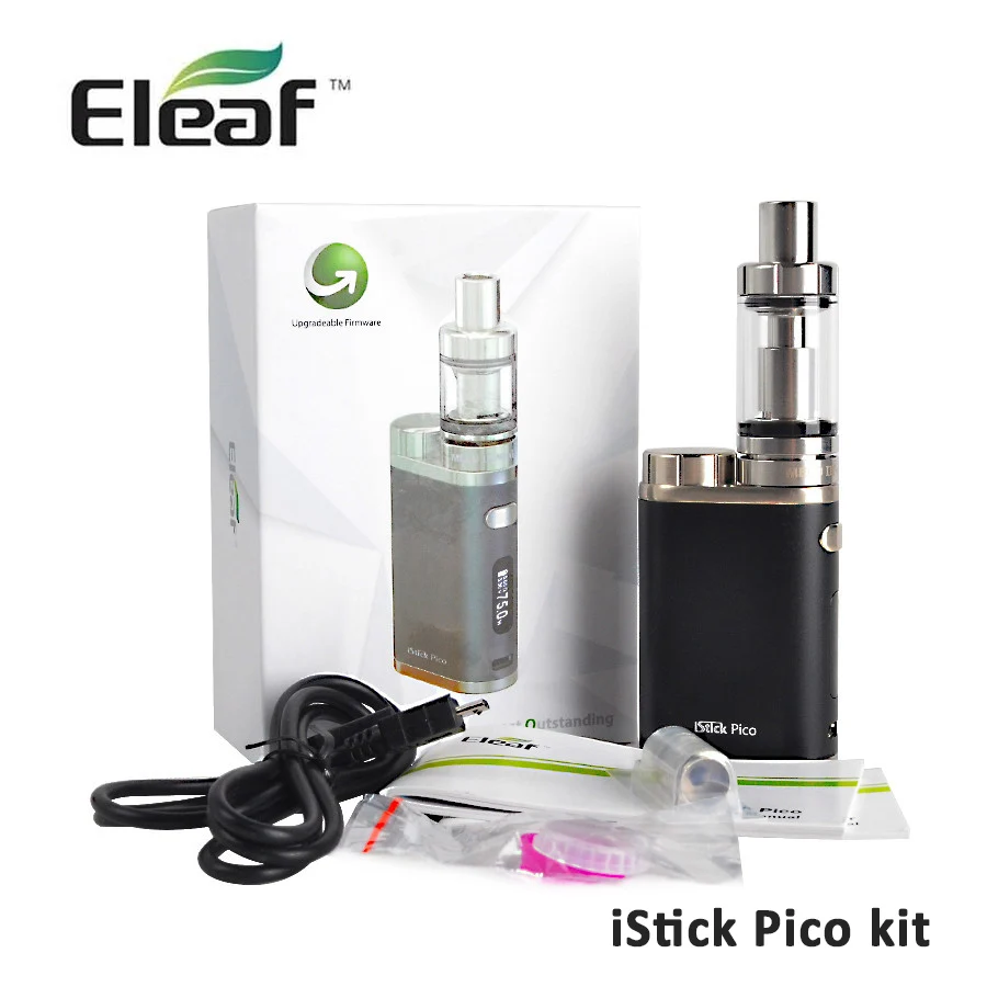 

Original Electronic Cigarette Eleaf iStick Pico Kit 75W Box Mod Vape 2ML / 4ML Melo III Atomizer Tank Vaporizer Hookah