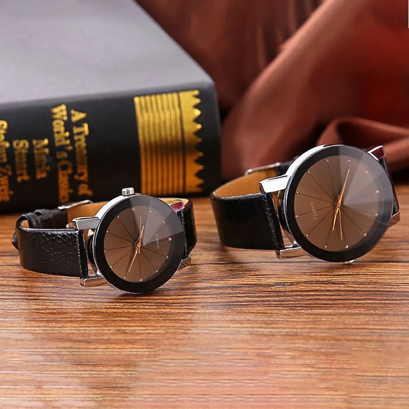 Foloy Алмазная поверхность влюбленных женские часы качественные модные цифры искусственная кожа аналоговые кварцевые часы для джентльмена часы подарок
