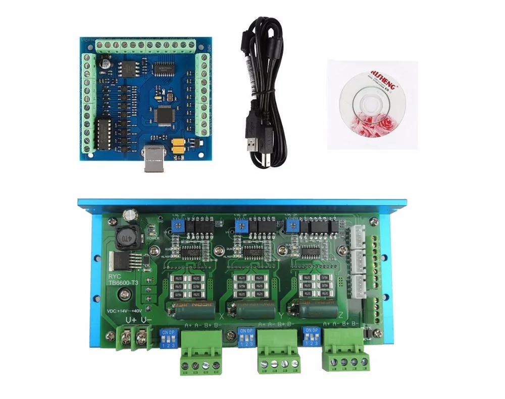 Плата драйвера шагового двигателя с ЧПУ TB6600 3 оси 4.5A + USB MACH3 4 100 кГц гладкий степпер