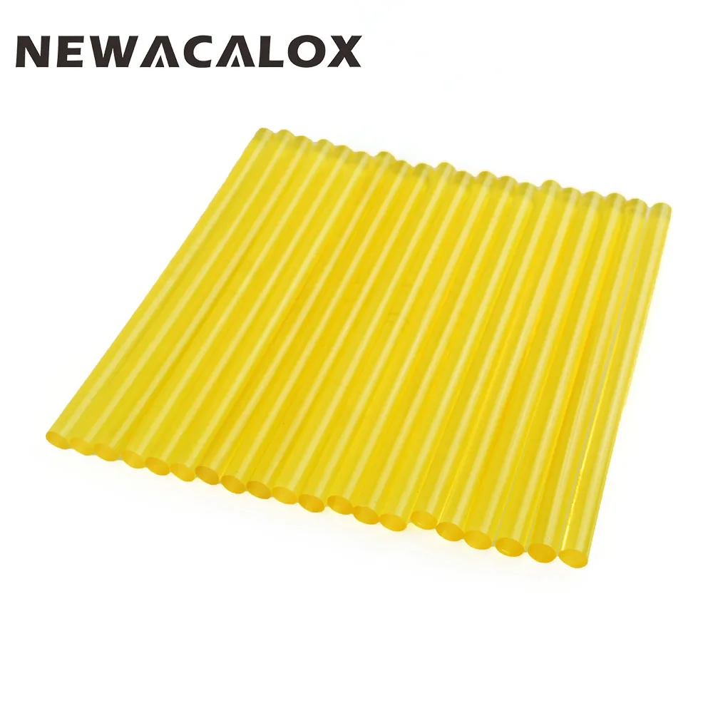 

NEWACALOX 20pc Yellow 7mm Hot Melt Glue Sticks Adhesive Car Audio Craft Gun Repair DIY Tools Glue Gun Slicone Sticks