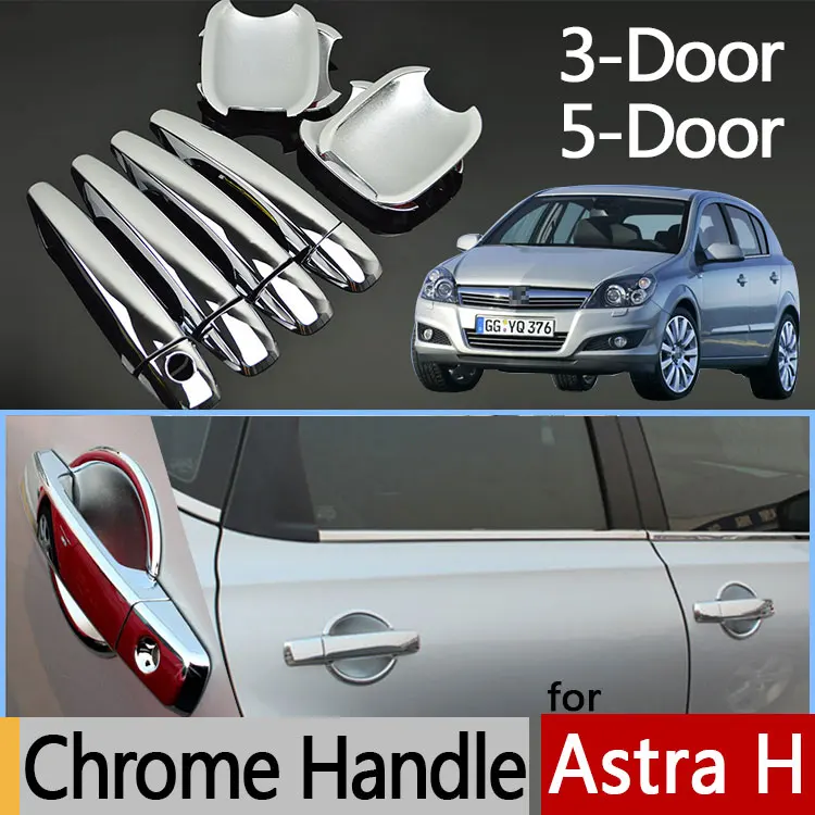 For Opel Holden Vauxhall Astra H Luxurious Chrome Door Handle 5 Door 3