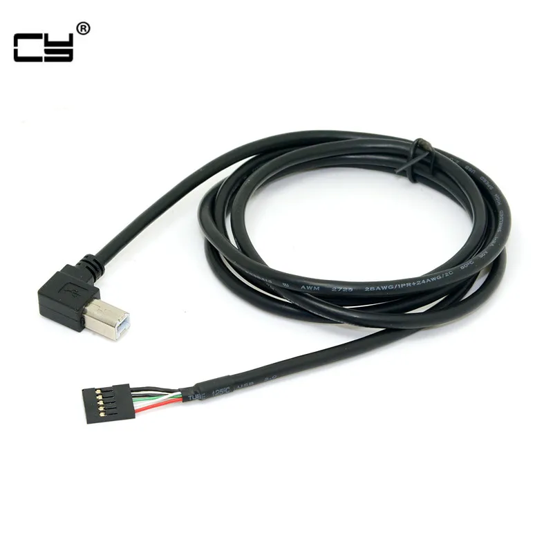 USB 2.0 B Male 90 Degree Right Angled Type to Pitch 2.54mm 5pin Housing Cable 1.3m 130CM | Компьютеры и офис