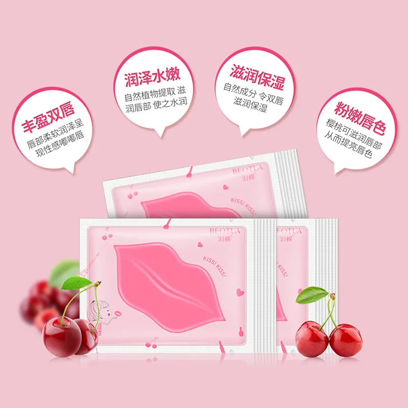 5Pcs Lip mask Plumper Crystal Collagen Pads Moisture Essence Wrinkle Patch Pad Gel Scrub Lips Care Enhancer lip sleeping mask