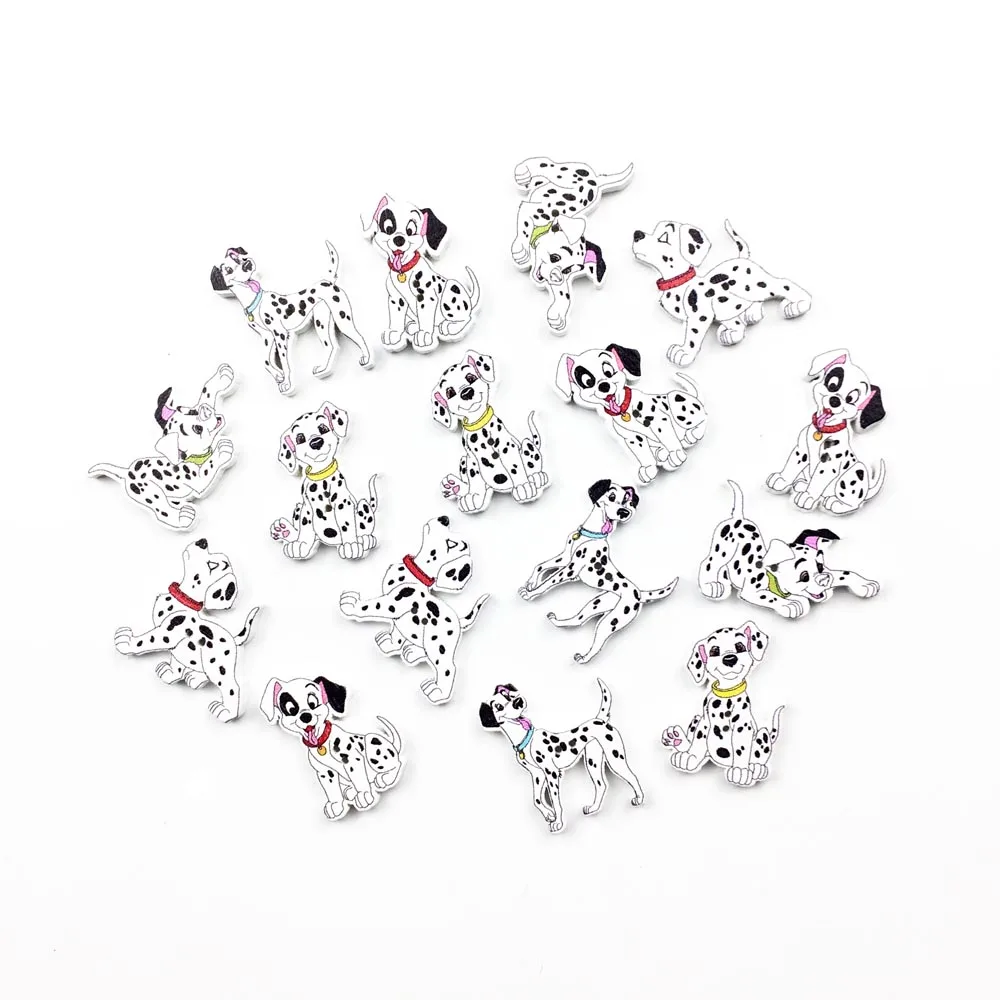

50Pcs Kawaii Bulk Mixed Dog Wooden Button Sewing Accessories Decorative Buttons Handmade Scrapbooking Craft DIY Charm 25-30mm