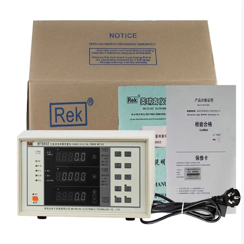 

RF9802 AC and DC digital power meter intelligent electricity tester power factor 300V 8A 600VA 45Hz ~ 130Hz