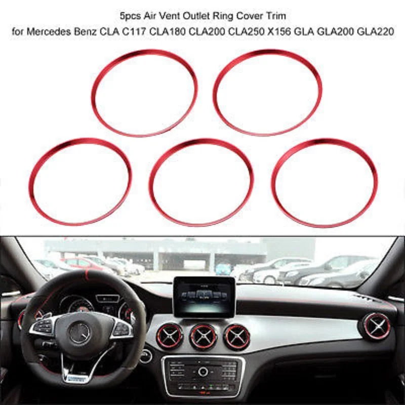 Us 3 62 12 Off 5pcs Air Vent Outlet Ring Cover Trim Red For Mercedes Benz Cla C117 Cla180 Cla200 Cla250 X156 Gla Gla200 In Interior Mouldings From