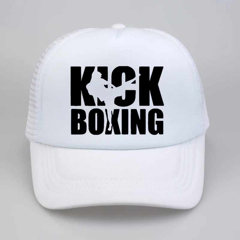 Летняя мужская и женская бейсбольная кепка Kick Boxinger MMA, Высококачественная бейсболка с буквенным принтом, крутая летняя бейсболка, сетчатая бейсболка, кепка для папы - Цвет: Белый