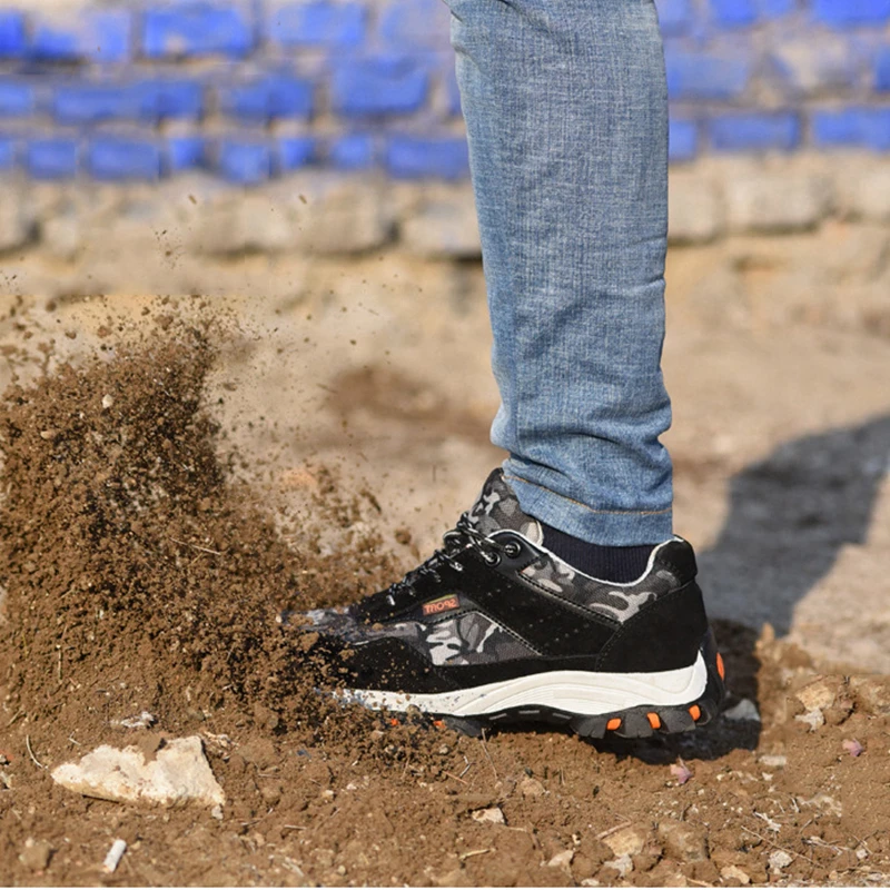 

Camouflage work safety shoes steel toe Anti-smashing Anti-slip Puncture Proof construction workers work shoes size 37-46 MS89