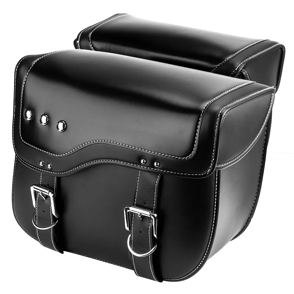 

KEMiMOTO Saddle Bags For Sportster XL 883 1200 For Yamaha Star VMAX For Honda Shadow For Suzuki Boulevard PU Leather Waterproof