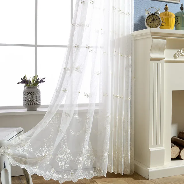 Acrylic Curtain Embroidered Lace Sheer Window Valance Panel Acrylic Curtain Embroidered Lace Sheer Window Valance Panel Kitchen Winow D Organza Fabric Wp267