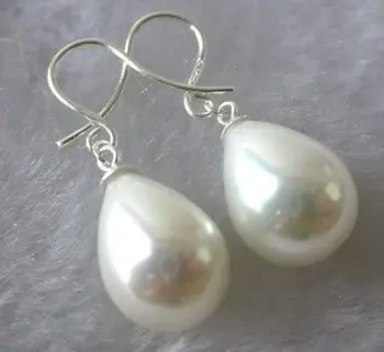 

FREE shipping> >>> Have one to sell Sell it yourself Details about 12X16MM White Shell Pearl Drop Earrings AAA+ K01