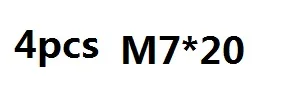 5 г/шт. сверхлегкий титановый Ti Болт M7 20 M7* 20 M7x20 винт легкий для птичьей головы трубка для Brompton винт для руля - Цвет: 4pcs m7x20