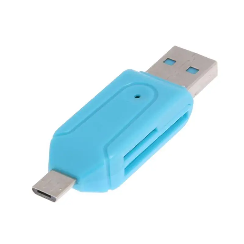 2-в-1 USB OTG картридер Micro USB OTG TF/SD Card Reader компьютер телефон удлинитель-переходник Flash Drive адаптер для смартфона