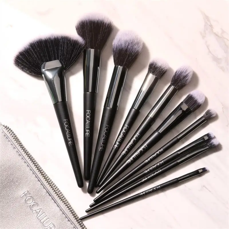 10 pcs FOCALLURE 10 шт./компл. Профессиональный набор кистей для макияжа с теней кисть для нанесения основы под Макияж Кисть для макияжа инструменты - Handle Color: 10 pcs