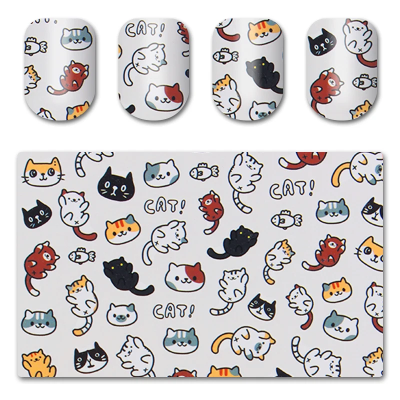 

1 Sheet Water Decal Colorful Deer Butterfly Arrow Cat Fish Manicure Nail Art Transfer Sticker Decorations Accessories