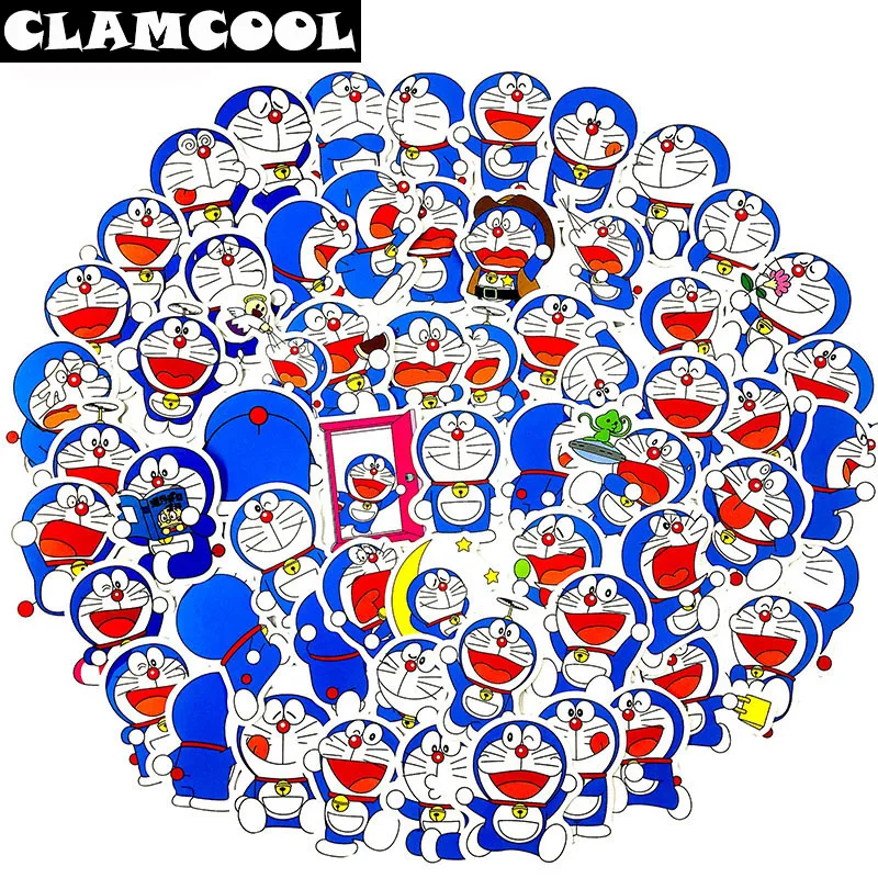 

60Pcs/Set Japanese Classic Nostalgic Animation Doraemon Sticker Fornotebook Motorcycle Skateboard Computer Diary Washing Machine
