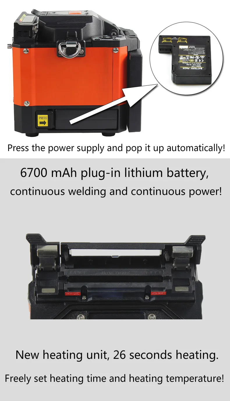 Оригинальная новая китайская/английская система A-80S оранжевый автоматический сварочный аппарат быстрый нагрев волоконный сварочный аппарат