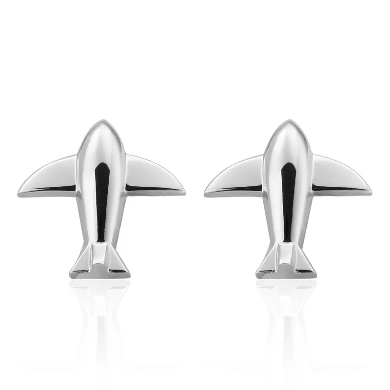 Luxury Men Silver plane Cufflinks High Quality Lawyer Groom Wedding
