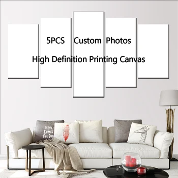 

5 PCS Set Custom photos HD print on canvas wall art Canvas 5 Panel Split Canvas Prints Modular poster Personalized gift Painting