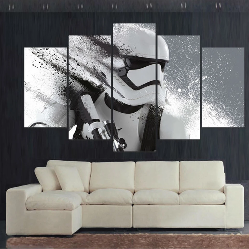 

Art Printed Modern Canvas Wall Modular Poster Frame 5 Panel Movie Star Wars Character Pictures Home Decor Living Room Painting