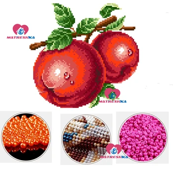 

diy cross stitch beads embroidery apple beadwork home decor crafts needlework accessories cross stitch beaded Partial embroidery