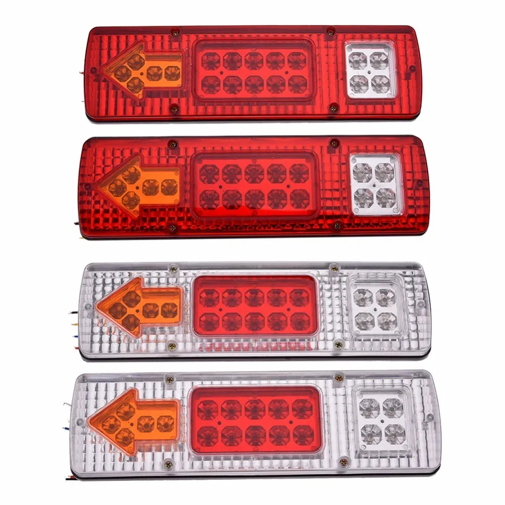 2 Pieces 19 Led Caravan Truck Tail Light 30*9 CM 12V Red White Car Led Taillight Left Right