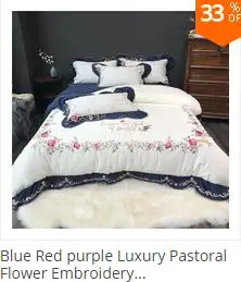 Flash Deal Champagne Blue White Luxury Royal Embroidery 100S Egyptian Cotton Palace Bedding Set Duvet Cover Bed sheet/Linen Pillowcases 8