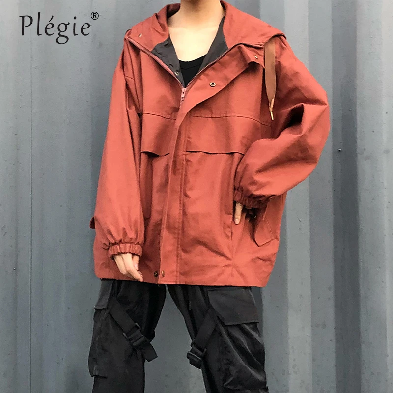 Plegie Harajuku, Женская куртка большого размера,, весна, осень, пэтчворк, куртка с капюшоном, Bf стиль, Студенческая куртка свободного кроя, пальто