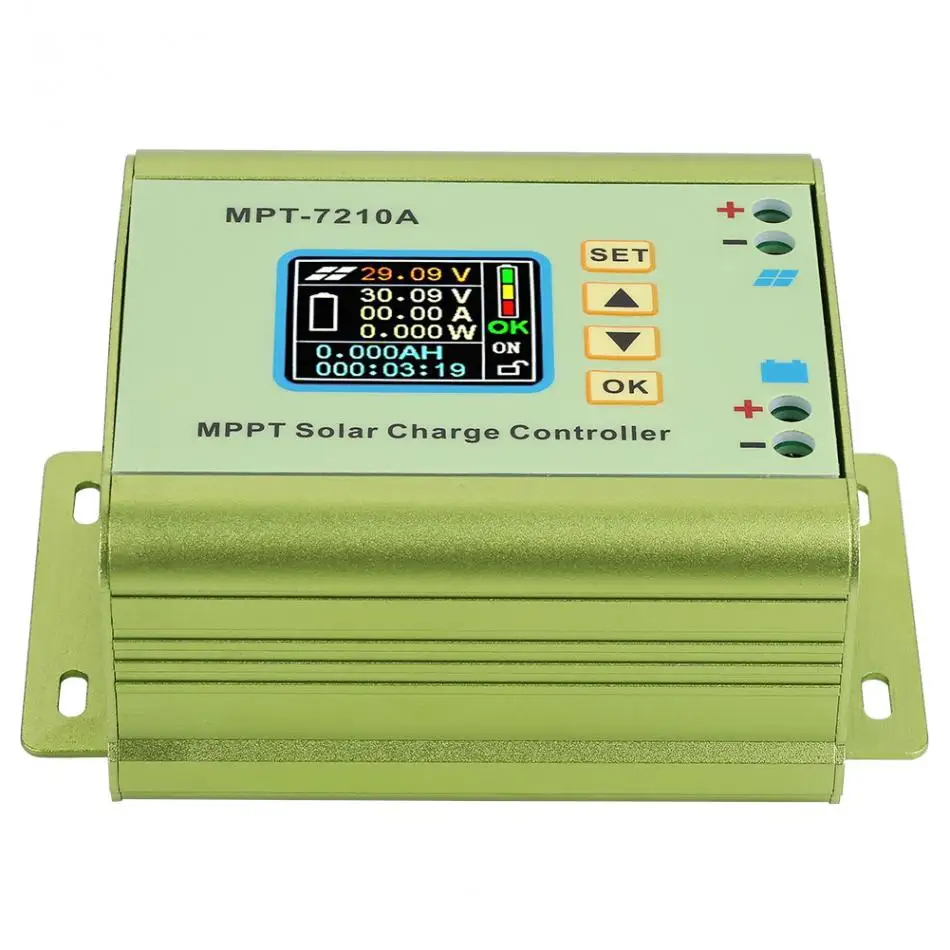 MPT-7210A алюминиевый сплав ЖК-дисплей MPPT Солнечный контроллер зарядки панели для литиевой батареи высокого качества