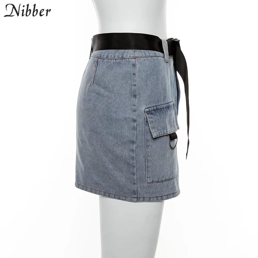 Nibber горячая Harajuku джинсовая мини женские юбки в стиле casual уличные дикая юбка с высокой талией; сезон лето Модные базовые брюки плиссированная юбка mujer