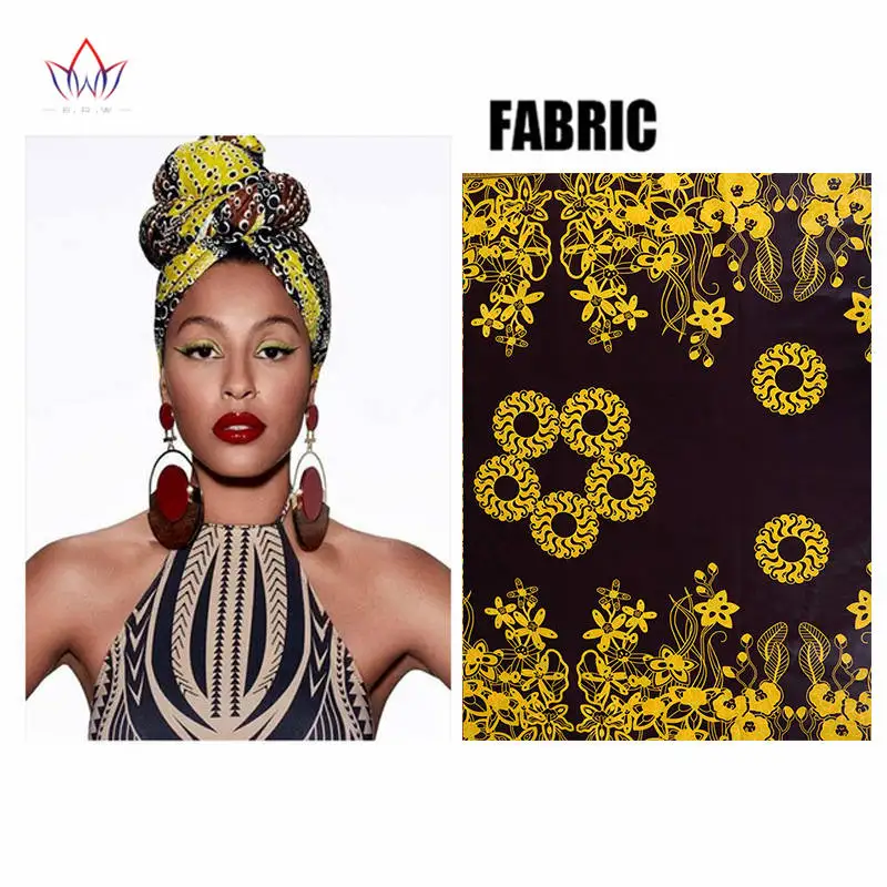 

African Headtie Print Headwrap Ankara Wax Fabric 100% Pure Cotton Scarf Kente Scarves Dashiki Printing For Women Lady New Wyb56