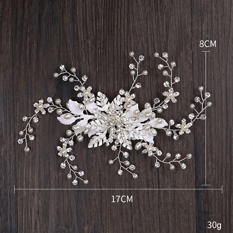 Hair Combs Hair Clips Accessories Rhinestone Pearl Silver Headbands For Women Bride Wedding Hair Jewelry