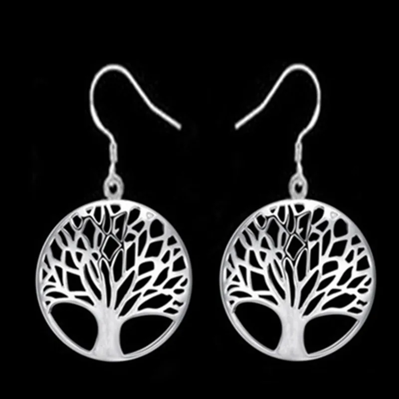 Round Hollow Wishing Tree Pendant Necklace Tree Of Life Pendant Necklace Jewelry Fashion Cute Wedding Part women jewelry,beaded necklace