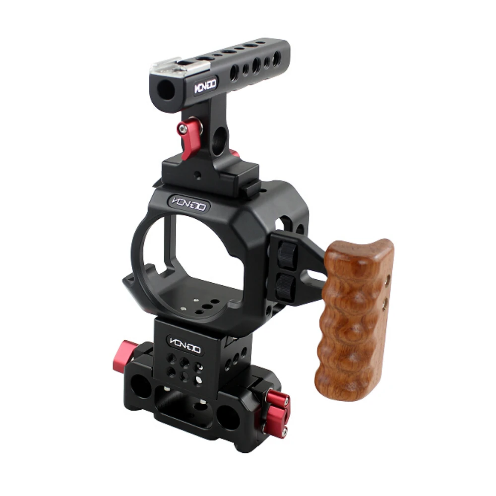 

NEW BMMCC Rig cage Baseplate Wooden handle for Blackmagic Design Micro Studio Cinema Camera 4K