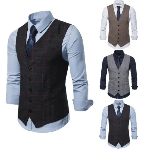 

Hot Men formal wear casual business slim dress vest suit tuxedo shirt vest new