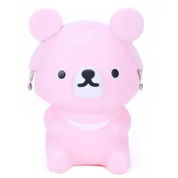 

BEAU-Kids Coin Purse Cartoon Bear Coin Holder Silicone Small Wallet for Creative Coin