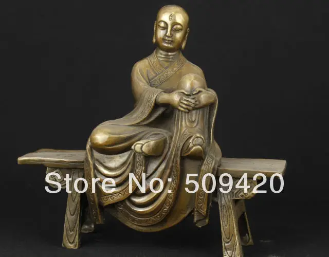 

aBig TIBET COLLECTABLE OLD BRASS HAND CARVED BUDDHA SUPERB DECORATION FINE STATUE