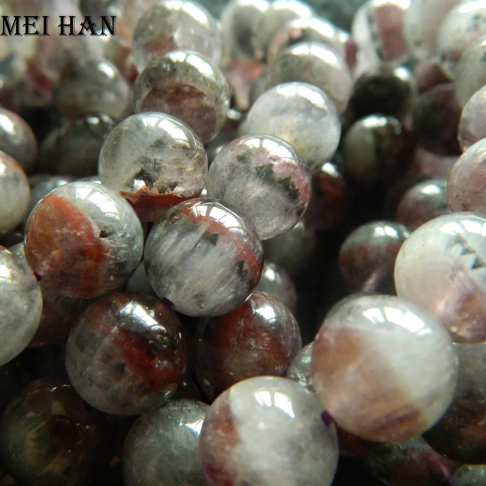 

Freeshipping (18pcs/set/33g) Natural 10.8-11.3mm rare Auralite 23 quartz purple red smooth round bracelet for jewelry making
