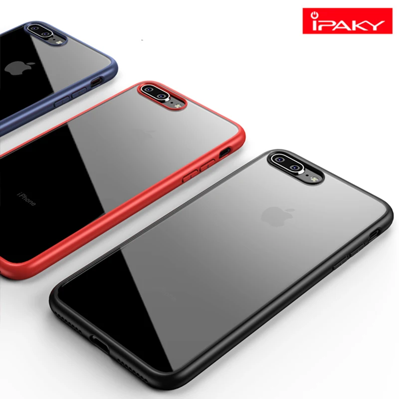 IPAKY Прозрачный чехол для телефона ударопрочный PC + TPU на афон айфон iphone SE 2 2020 7 8