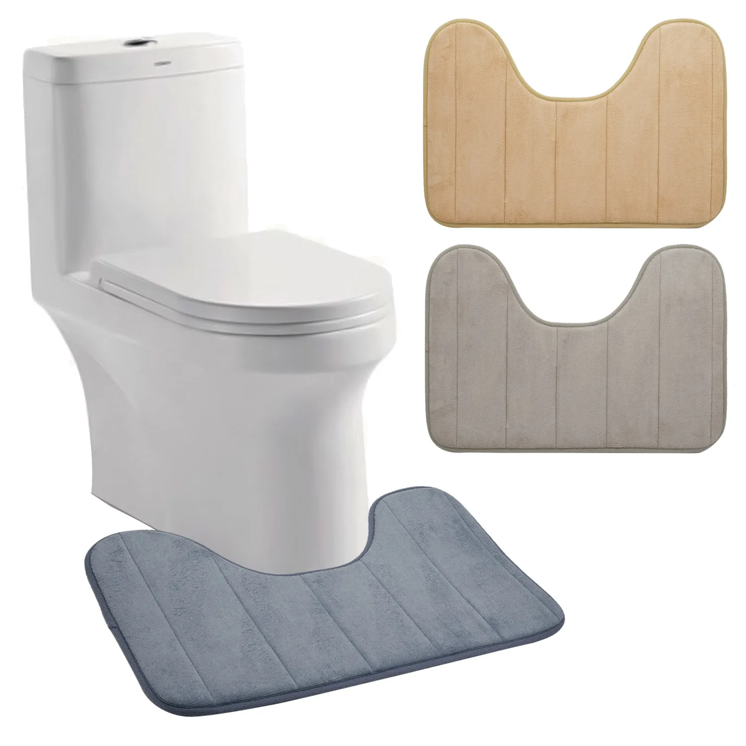 

NC Shape Wide Style High Density Non-slip Bathroom Toilet Pedestal Lint Rug Carpet Floor Bath Mats tapete para banheiro