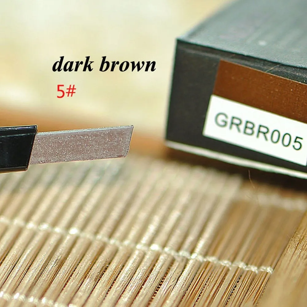 1 шт., 5 цветов, женский водонепроницаемый треугольный карандаш для бровей, карандаш для бровей с кистью, инструменты для макияжа - Цвет: Dark Brown