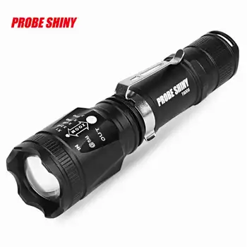 

X800 Zoomable XML T6 LED Tactical Flashlight+18650 Battery+Charger+Case powerful led flashlight rechargeable T6 LED #4A29