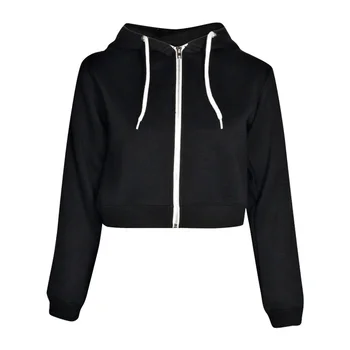 

Women Casual Zipper Sweat shirt Solid Full Sleeve Slim Female Outerwear Female Fashion Clothes New Autumn Winter