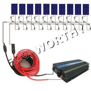 

10x100W solar panel&MPPT function 1000W inverter-1KW grid tie PV solar panel kit