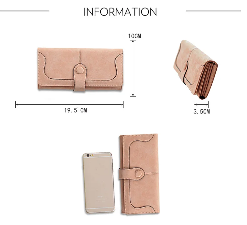 Feminina de Camurça Longa de Couro Fosco de Alta Muitos Desenhos Carteira Qualidade Porta-cartões 7 High Quality Bolsas e Malas