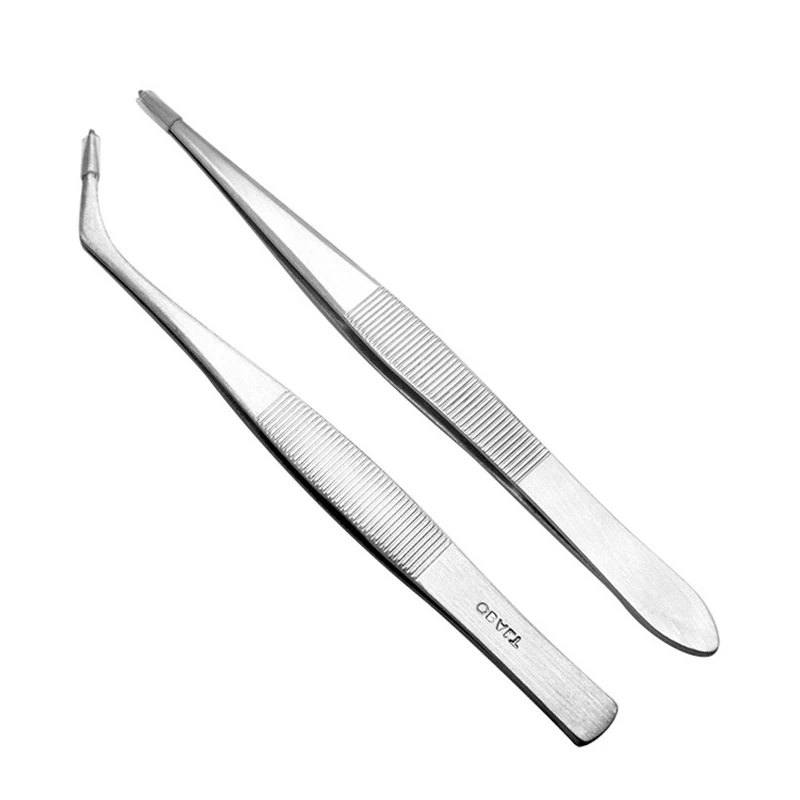 

2 Pcs Stainless Steel Eyelash Eyebrow Tweezers Multi Function Face Beauty Care Kits Make Up Tool QRD88