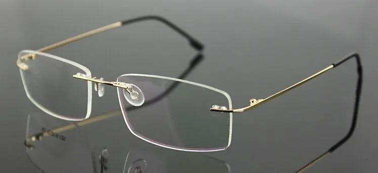 Мужские титановые очки с эффектом памяти для близорукости, оптические классические мужские очки без винта, оправа без оправы, металлические складные дужки, очки