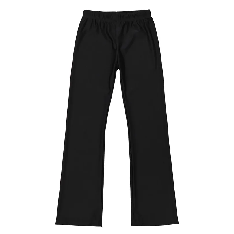 Черный для девочек классические эластичные свободные штаны танцевальная одежда для джазовых танцев Твердые хороший шов брюк для сценического выступления SZ 6-14