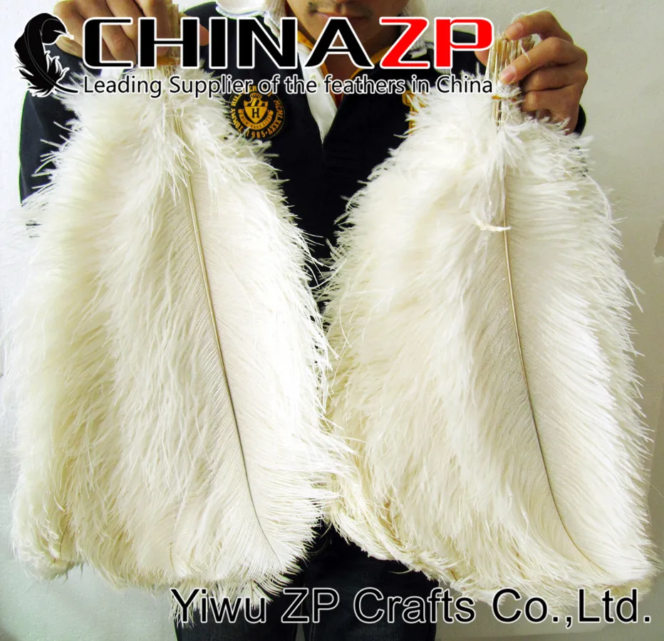 50-55cm Ostrich Large Drab Wholesale Feathers (bulk) Bleached White  (1)