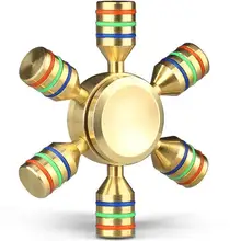 Чистый медный съемный Радужный круг шестиконечный Спиннер Непоседа ручной Спиннер для пальцев Спиннер снимает аутизм стресс подарки